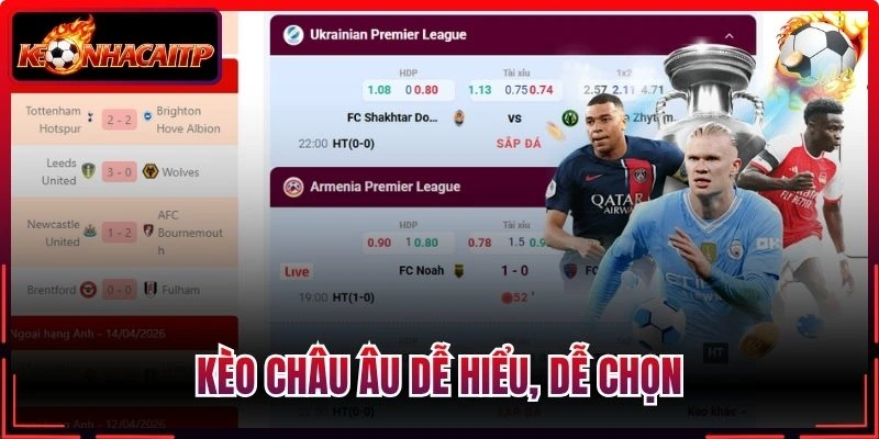 Kèo châu Âu dễ hiểu, dễ chọn