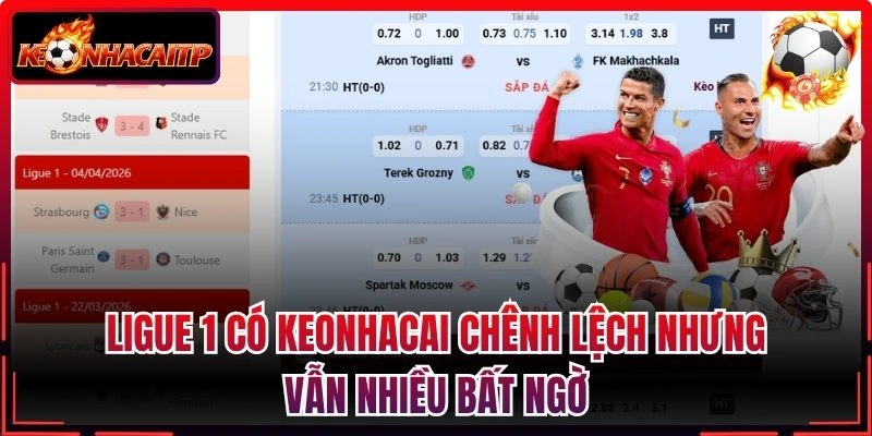 Ligue 1 có keonhacai chênh lệch nhưng vẫn nhiều bất ngờ