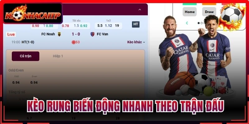 Kèo rung biến động nhanh theo trận đấu